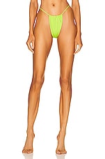 AEXAE Gathered Bikini Bottom in Yellow, view 1, click to view large image.
