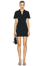 AEXAE Technical Polo Mini Dress in Black, view 1, click to view large image.