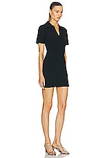 AEXAE Technical Polo Mini Dress in Black, view 2, click to view large image.