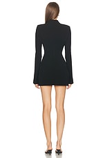 AEXAE Wool Contoured Turtleneck Long Sleeve Mini Dress in Black, view 3, click to view large image.