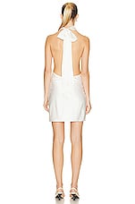 AEXAE Silk Mini Dress in White, view 4, click to view large image.