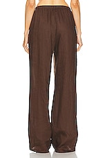 AEXAE Linen Drawstring Trouser in Brown, view 3, click to view large image.