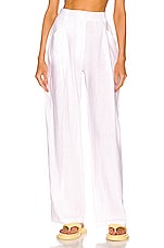 AEXAE Linen Trousers in White, view 1, click to view large image.