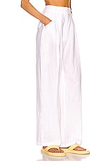 AEXAE Linen Trousers in White, view 2, click to view large image.