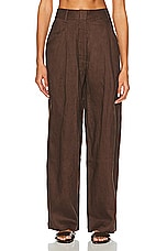 AEXAE Linen Trouser in Brown, view 1, click to view large image.