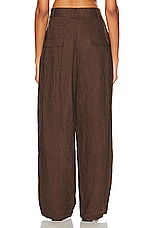 AEXAE Linen Trouser in Brown, view 3, click to view large image.