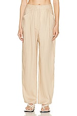 AEXAE Linen Highrise Trousers in Beige, view 1, click to view large image.