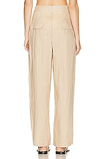 AEXAE Linen Highrise Trousers in Beige, view 3, click to view large image.