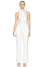 AEXAE Silk Trousers in White, view 4, click to view large image.