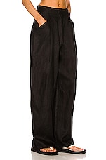 AEXAE Linen Trousers in Black, view 2, click to view large image.