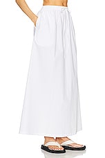 AEXAE Utility Maxi Skirt in White, view 2, click to view large image.