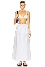 AEXAE Utility Maxi Skirt in White, view 4, click to view large image.