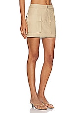 AEXAE Mini Skirt in Beige, view 2, click to view large image.