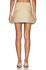 AEXAE Mini Skirt in Beige, view 3, click to view large image.