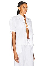 AEXAE Button Up Shirt in White, view 2, click to view large image.
