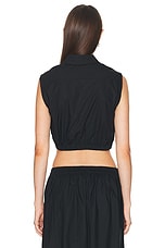 AEXAE Button Up Top in Black, view 3, click to view large image.