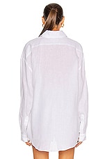 AEXAE Linen Woven Shirt in White, view 4, click to view large image.