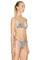 AEXAE Tyra Tie Neck Top in Zebra, view 2, click to view large image.