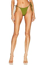 AEXAE Tyra Tie Side Bottoms in Army Green, view 1, click to view large image.