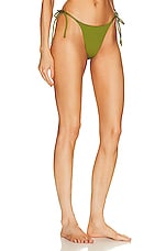 AEXAE Tyra Tie Side Bottoms in Army Green, view 2, click to view large image.