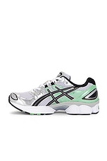 Asics Gel-Nimbus 9 in White & Bamboo, view 5, click to view large image.