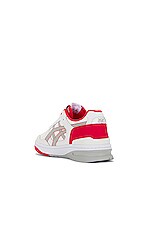 Asics Ex89 Sneaker in White & Classic Red, view 3, click to view large image.