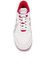 Asics Ex89 Sneaker in White & Classic Red, view 4, click to view large image.