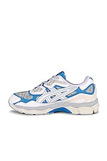 Asics Gel-nyc Sneaker in White & Dolphin Blue, view 5, click to view large image.