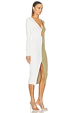 Atoir Saturn Dress in White & Shale Green, view 2, click to view large image.