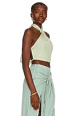 Atoir The Ynette Crop Top in Fog Green, view 2, click to view large image.