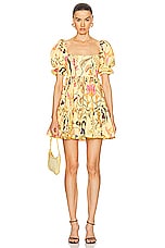 Agua by Agua Bendita Alaria Mini Dress in Yellow, view 1, click to view large image.