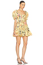 Agua by Agua Bendita Alaria Mini Dress in Yellow, view 2, click to view large image.