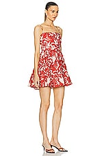 Agua by Agua Bendita Lima Mini Dress in Red, view 2, click to view large image.