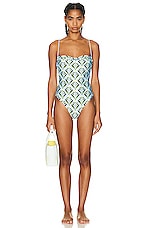 Agua by Agua Bendita Cer?mica One Piece Swimsuit in Blue, view 1, click to view large image.