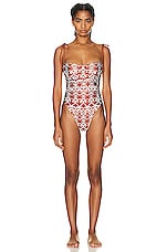 Agua by Agua Bendita R?bano One Piece Swimsuit in Terracotta, view 1, click to view large image.