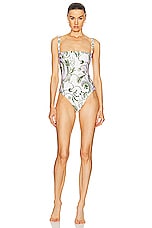 Agua by Agua Bendita Limon Habitat One Piece Swimsuit in White, view 1, click to view large image.