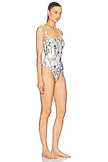 Agua by Agua Bendita Limon Habitat One Piece Swimsuit in White, view 2, click to view large image.