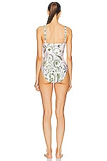 Agua by Agua Bendita Limon Habitat One Piece Swimsuit in White, view 3, click to view large image.