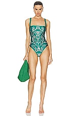 Agua by Agua Bendita Limon One Piece Swimsuit in Emerald, view 1, click to view large image.