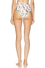 Agua by Agua Bendita Jengibre Bikini Bottom in Ivory, Green, & Pink, view 3, click to view large image.