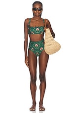 Agua by Agua Bendita Nopal Bikini Bottom in Green Memoria, view 4, click to view large image.