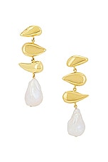 AGMES Flora Earrings in Gold Vermeil, view 1, click to view large image.