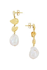 AGMES Flora Earrings in Gold Vermeil, view 3, click to view large image.