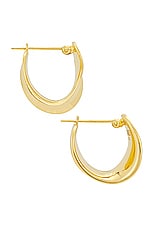 AGMES Mini Laila Hoop Earrings in Gold Vermeil, view 2, click to view large image.