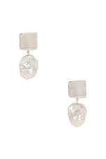 AGMES Baroque Luca Earrings in Sterling Silver & Pearl, view 1, click to view large image.