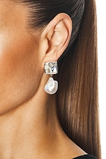 AGMES Baroque Luca Earrings in Sterling Silver & Pearl, view 2, click to view large image.