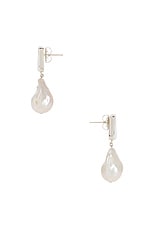 AGMES Baroque Luca Earrings in Sterling Silver & Pearl, view 3, click to view large image.