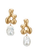 AGMES Baroque Bodmer Earrings in Gold Vermeil, view 1, click to view large image.