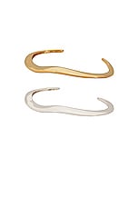 AGMES Small Astrid Cuff Set in Sterling Silver & Gold Vermeil, view 4, click to view large image.