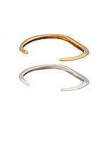 AGMES Small Astrid Cuff Set in Sterling Silver & Gold Vermeil, view 5, click to view large image.